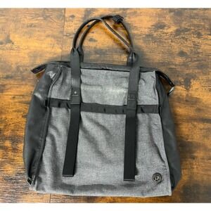 Lululemon Follow Your Bliss Wool Leather Large Tote Bag Shoulder Bag‎ Gray Black